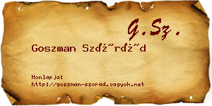 Goszman Szórád névjegykártya